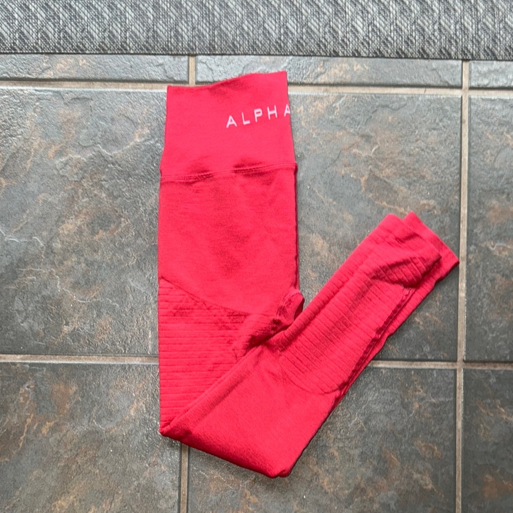 Alphalete Red Leggings Soft Comfortable Bottoms